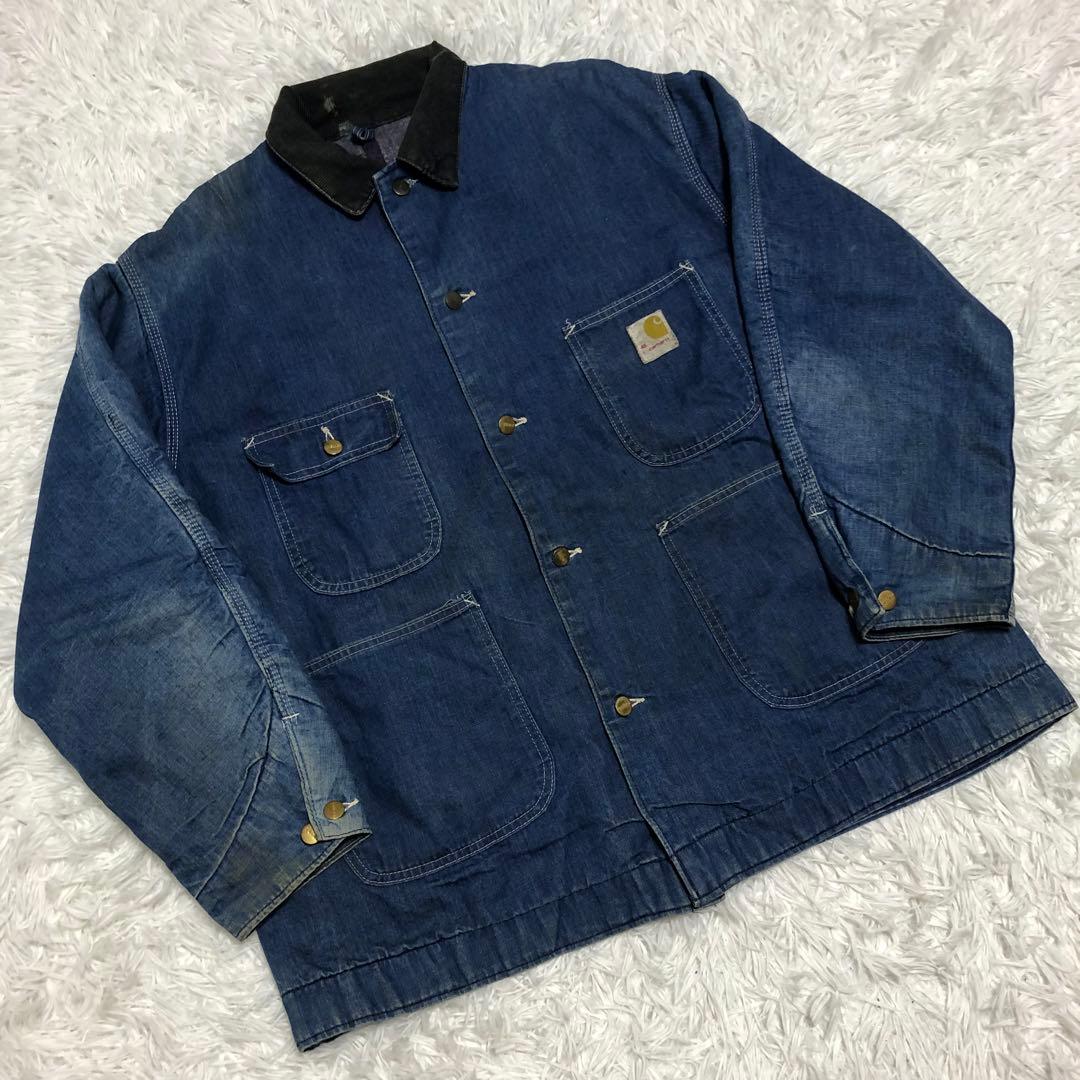カーハート　ミシガンチョアコート　60s 70s デニム　プリントタグ