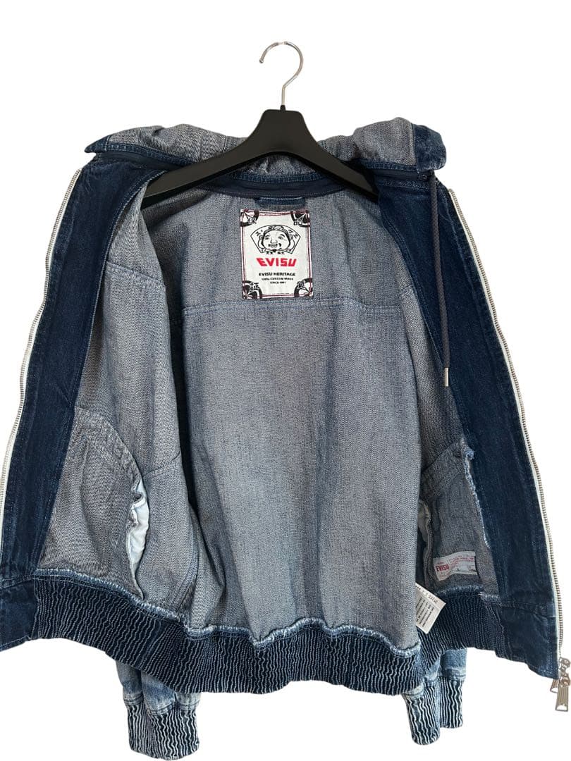 【極美品】EVISU 漁師仏頭レーザープリント デニムジャケット Sサイズ
