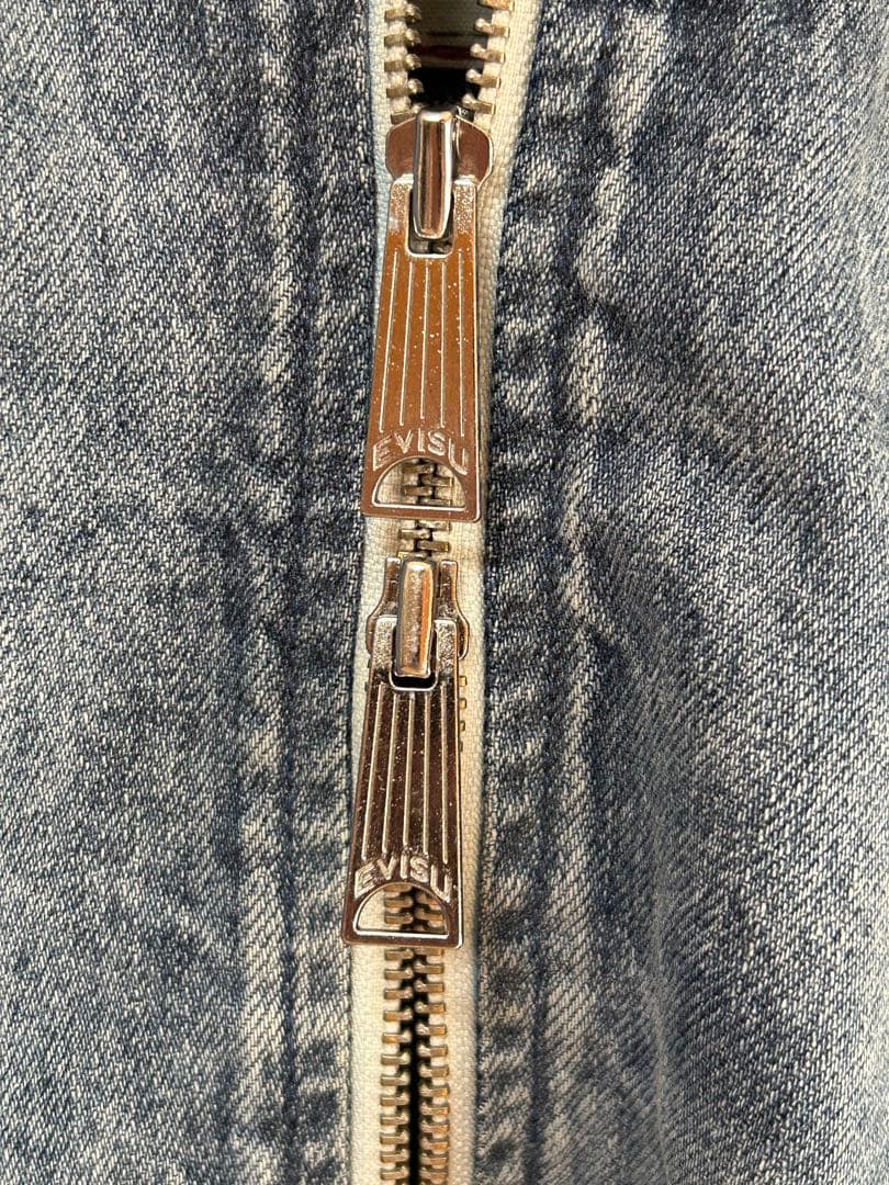 【極美品】EVISU 漁師仏頭レーザープリント デニムジャケット Sサイズ