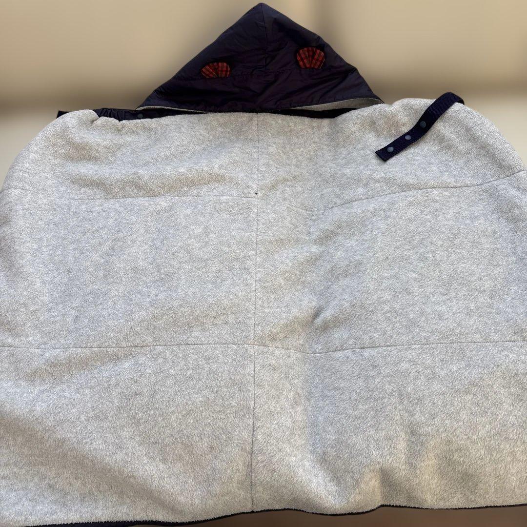 familiar フード付きベビーカーブランケット ネイビー美品！！