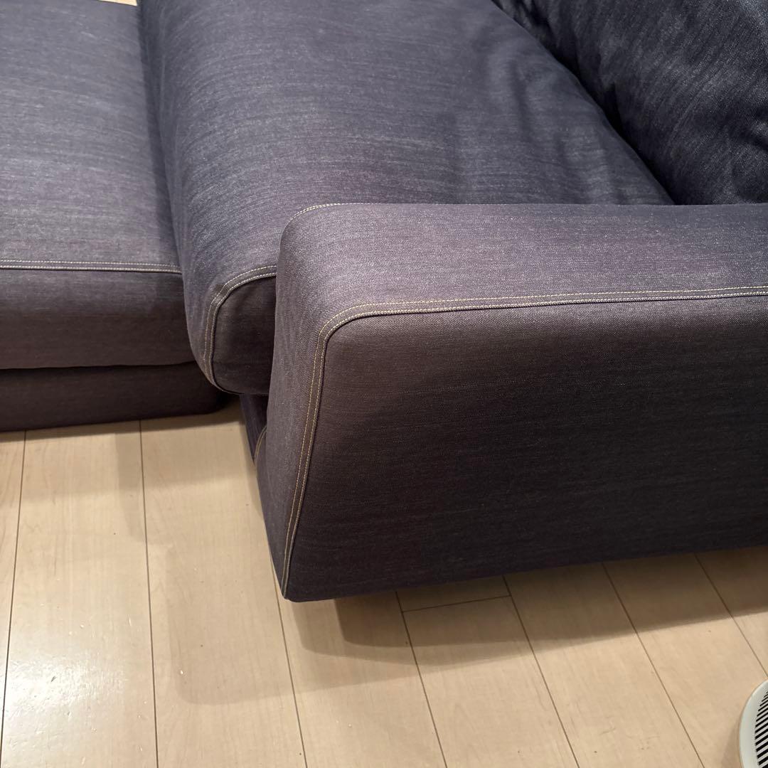 最終日／無印良品ソファ3シーターオットマンヘッドレスト付