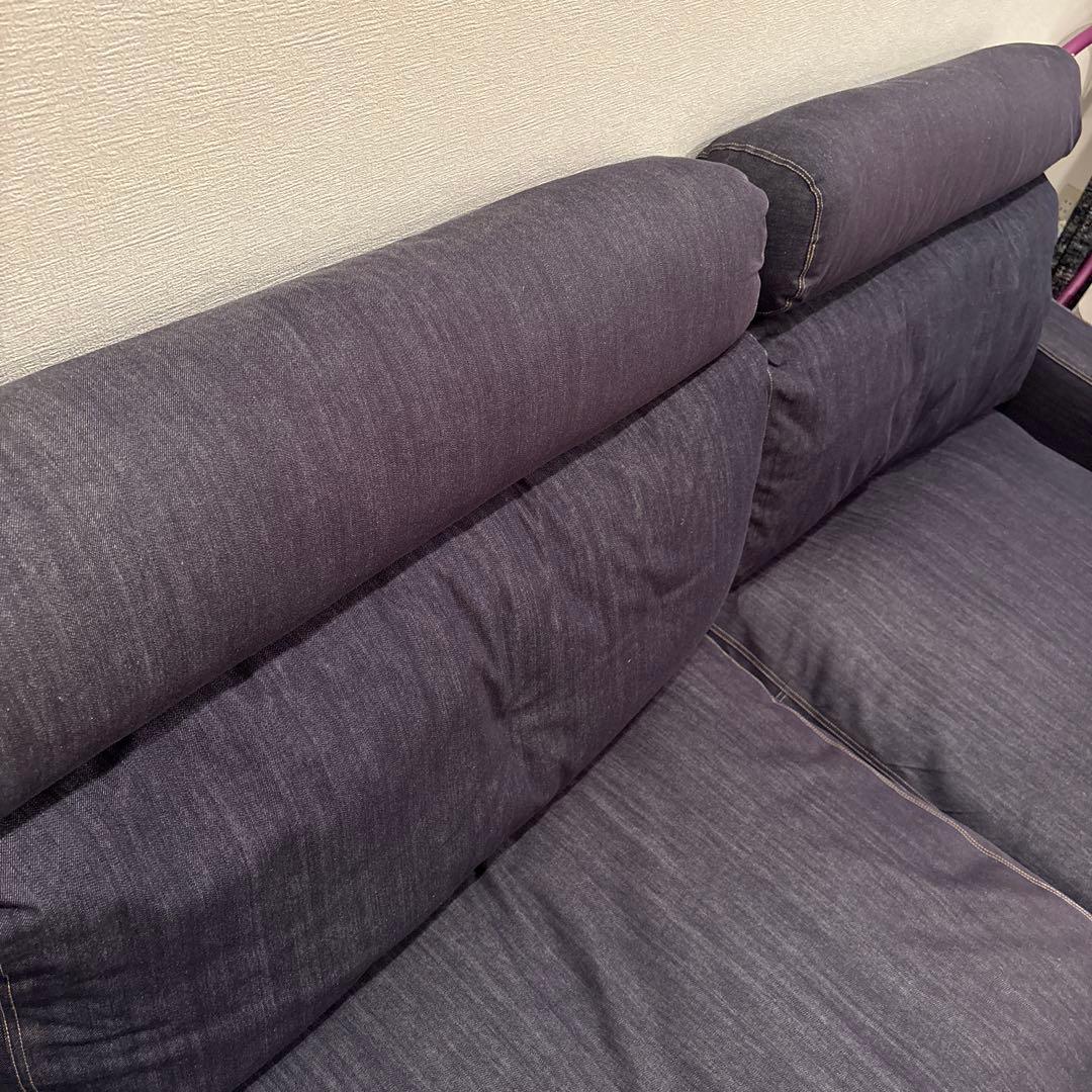 最終日／無印良品ソファ3シーターオットマンヘッドレスト付