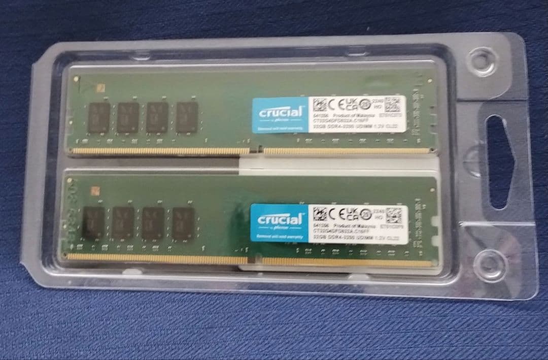 Crucial 64GB（32GB✕2） DDR4 3200MHz メモリー
