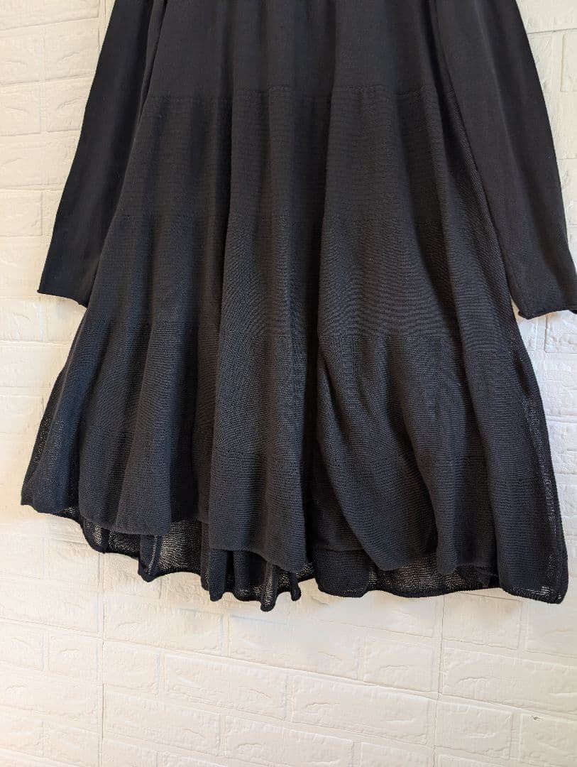 美品 Merlette マーレット ティアード ニットワンピース ブラック XS