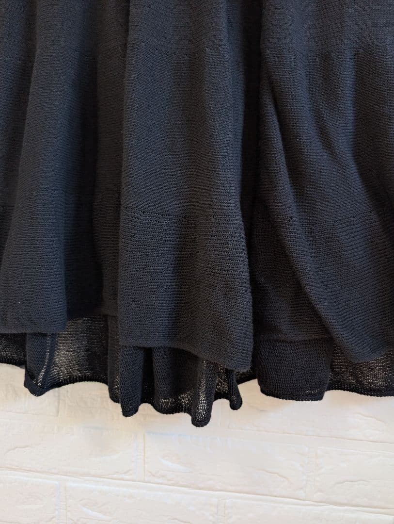 美品 Merlette マーレット ティアード ニットワンピース ブラック XS