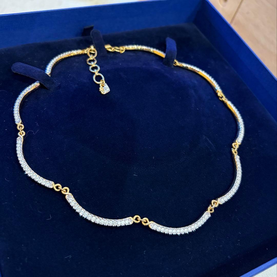 スワロフスキー ネックレス ゴールド クリスタル ブライダル