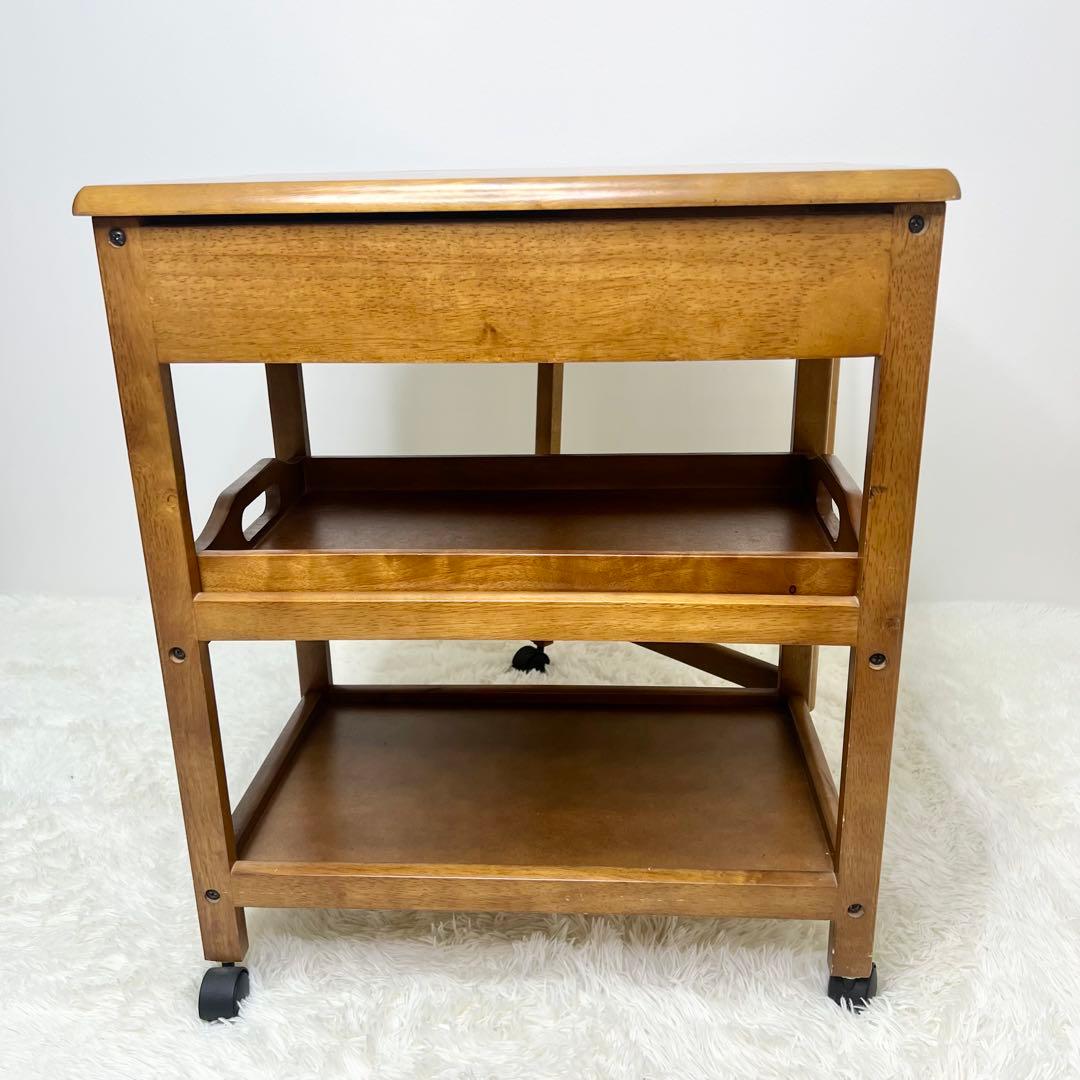 キッチンワゴン バタフライ キャスター付き サイドテーブル 折りたたみ 棚 収納
