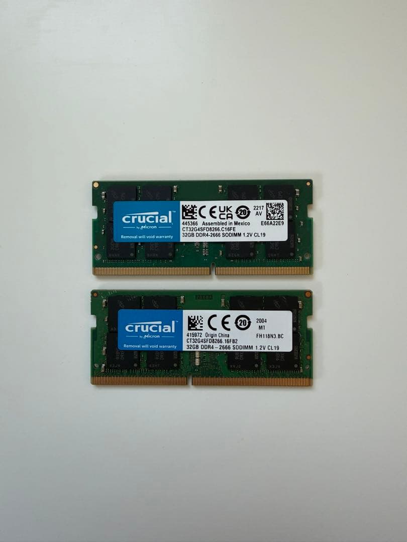 Crucial ノートPC用増設 64GB(32GBx2枚) DDR4 2666