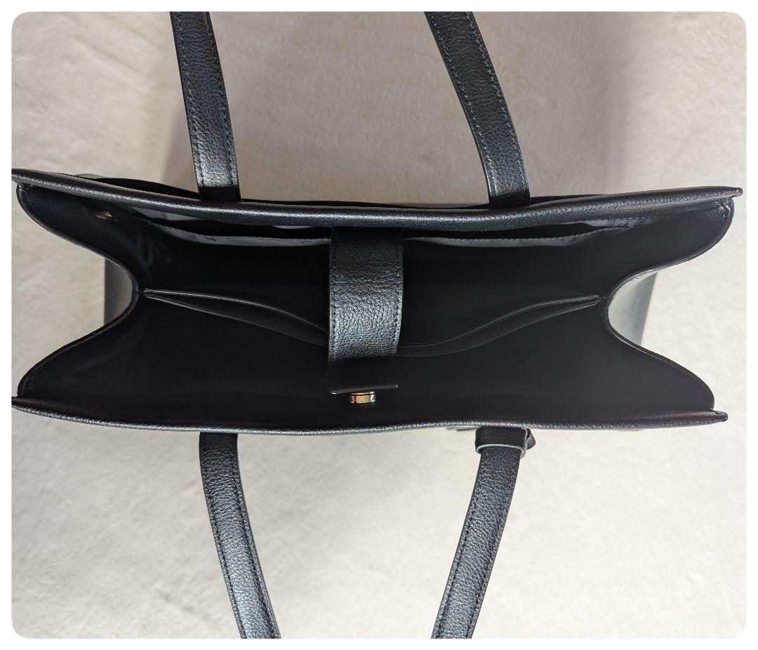 【美品】agnes b.アニエスベーボヤージュ　ブラックレザートートバッグ