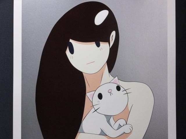 現代アート天野タケル サイン入COA付『Venus with cat』1205F