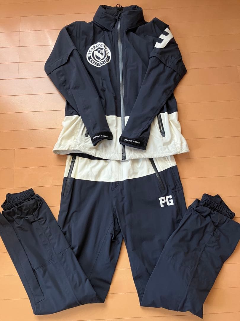 ２回着用　パーリーゲイツ　レインウェア　レディース 上1 下0