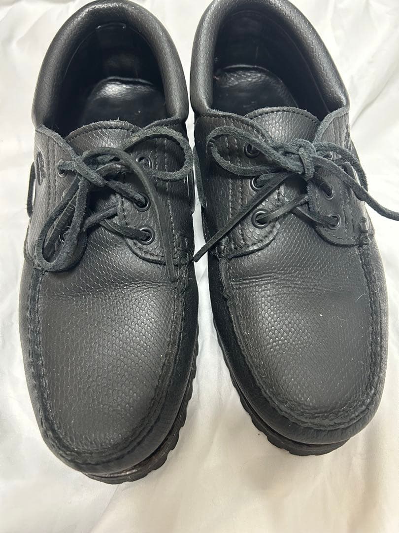 ティンバーランド　3アイ　ブラックレザーモカシンシューズ 8.5