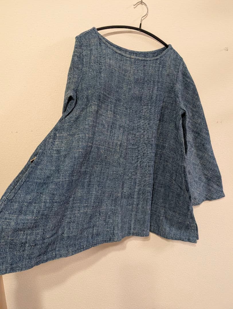 うさとの服 Aライントップス 藍染
