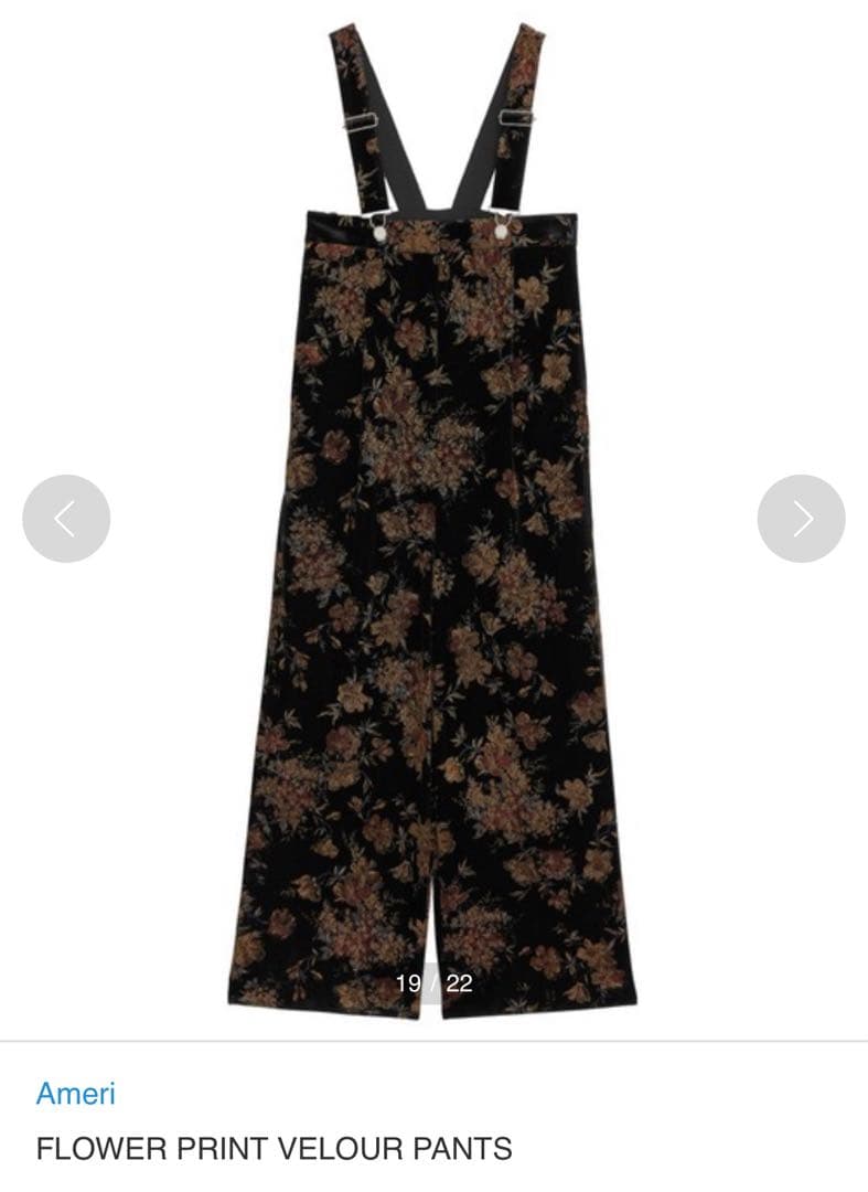 の*い様 Ameri FLOWER PRINT VELOUR PANTS