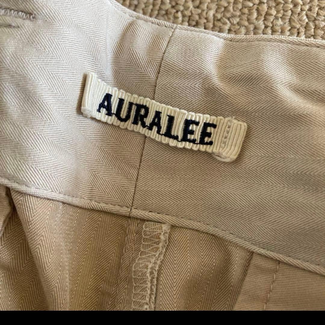 パンツ AURALEE WASHED FINX HERRINGBONE SLACKS