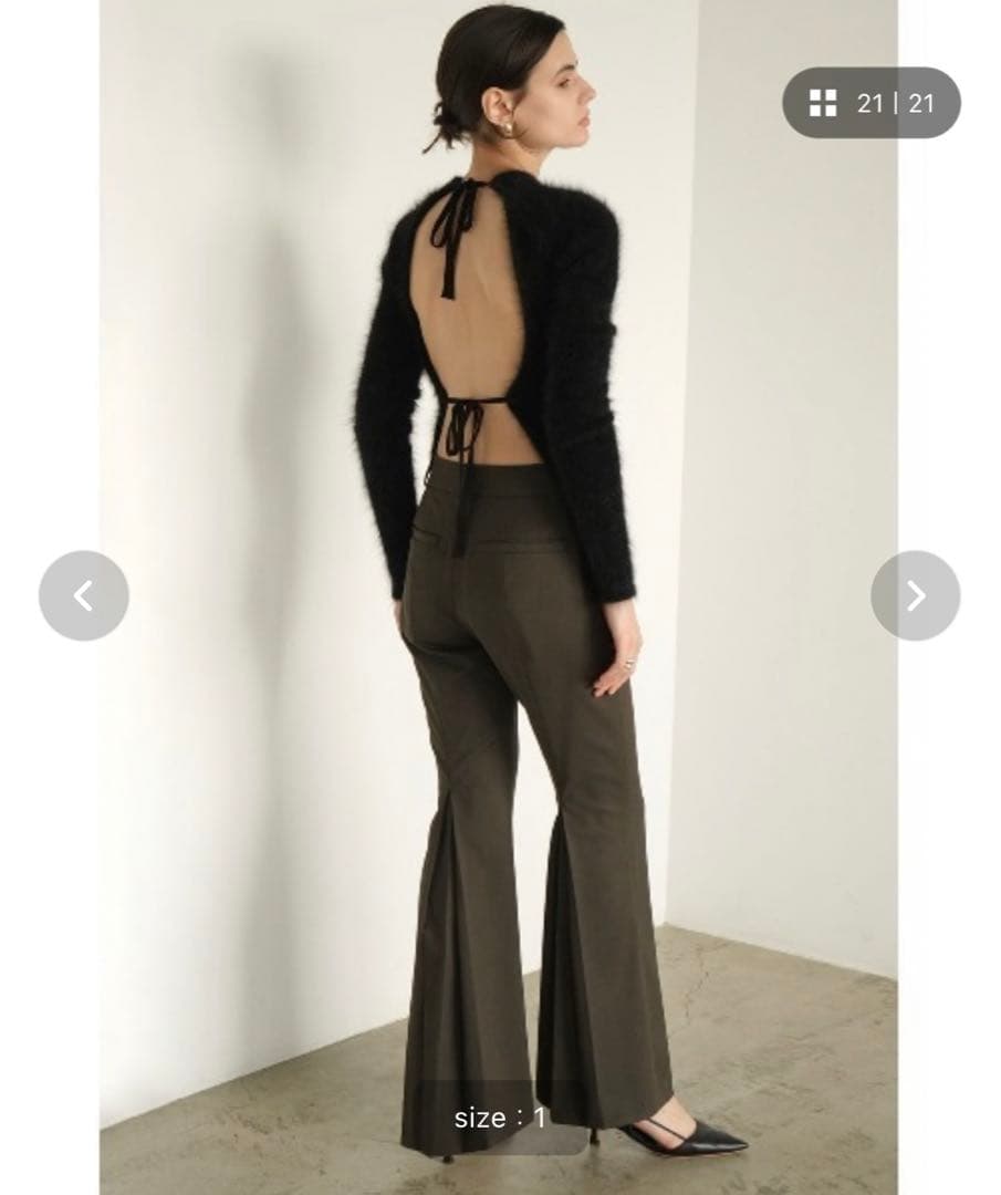 8chiさま専用　CLANE　BACK PLEATS FLARE PANTS