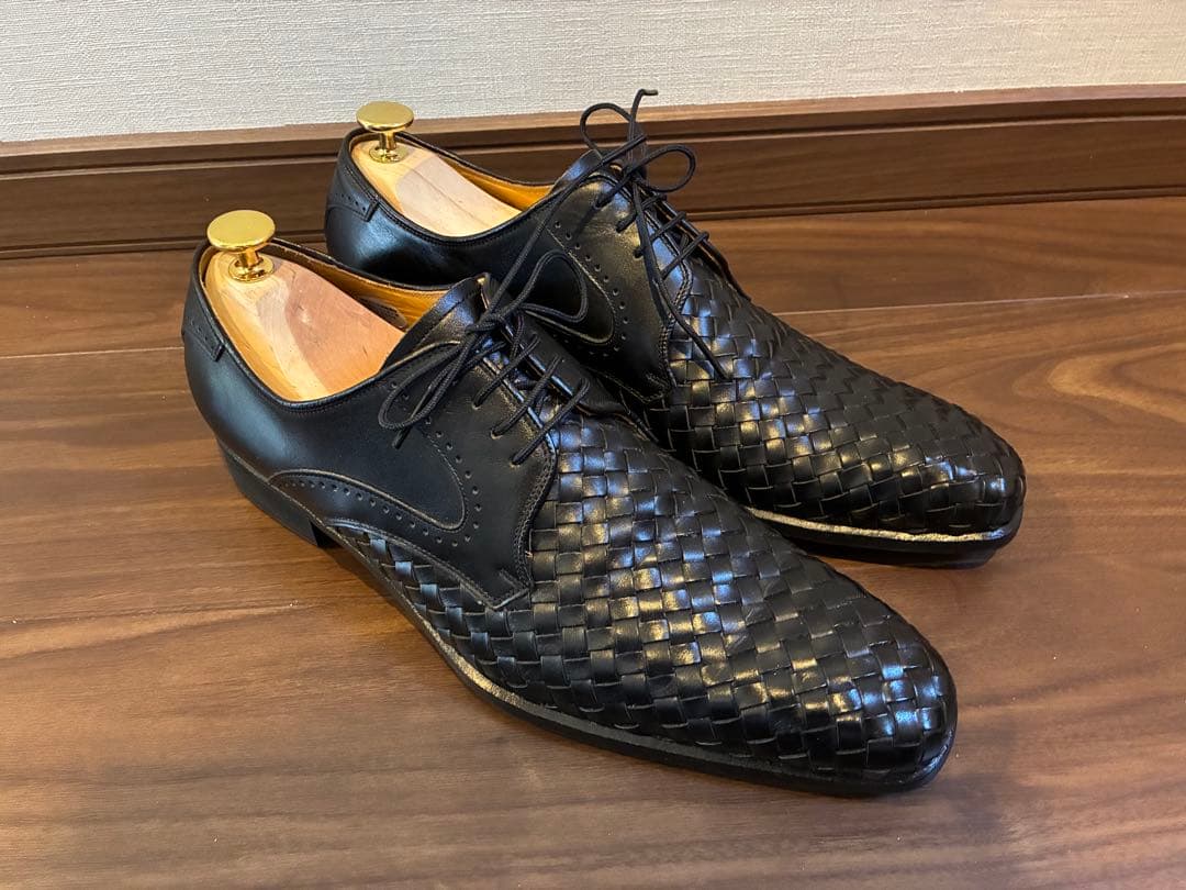Madras マドラス 編み込みレザー ドレスシューズ