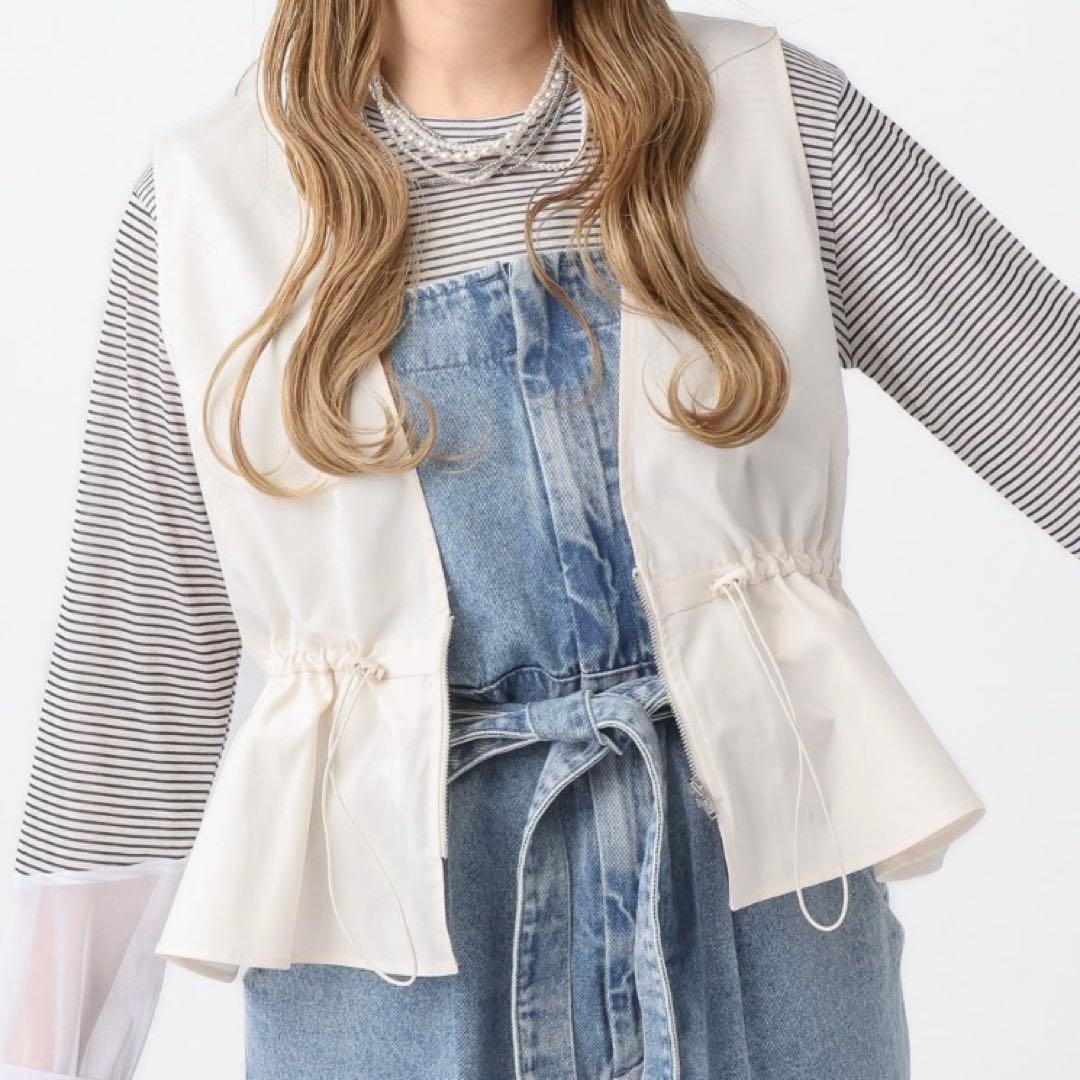 新品未開封！ LEPSIM ギャザー2WAYベスト アイボリー ゆきは企画