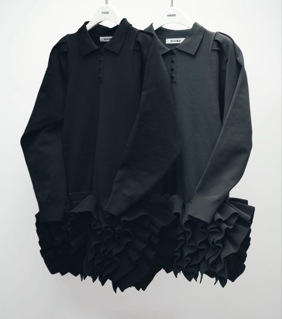 完売 美品 ハイアンド Ruffled-Hem Polo Dress hiand