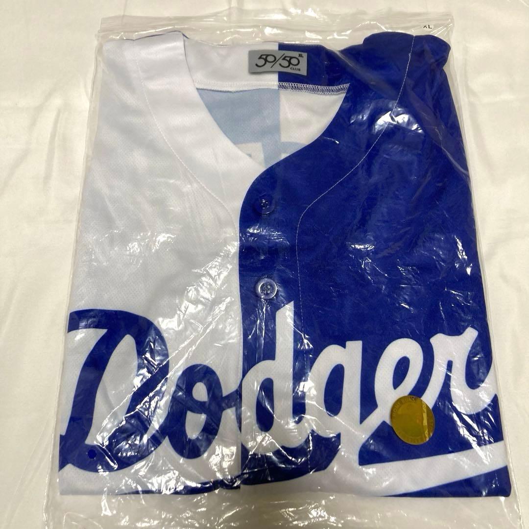 ドジャース 大谷 翔平 ユニフォーム ハーフ ミックス サインプリント #17