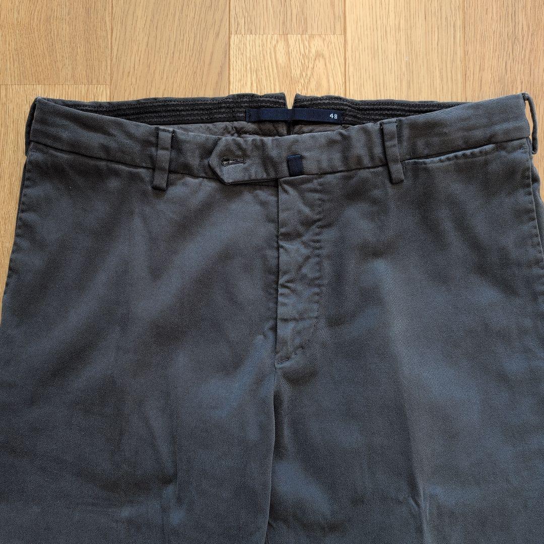 インコテックス　ダークグレー チノパン size48 ダブル仕上げ