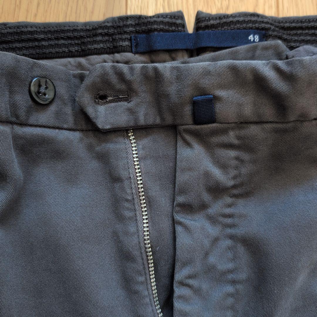 インコテックス　ダークグレー チノパン size48 ダブル仕上げ