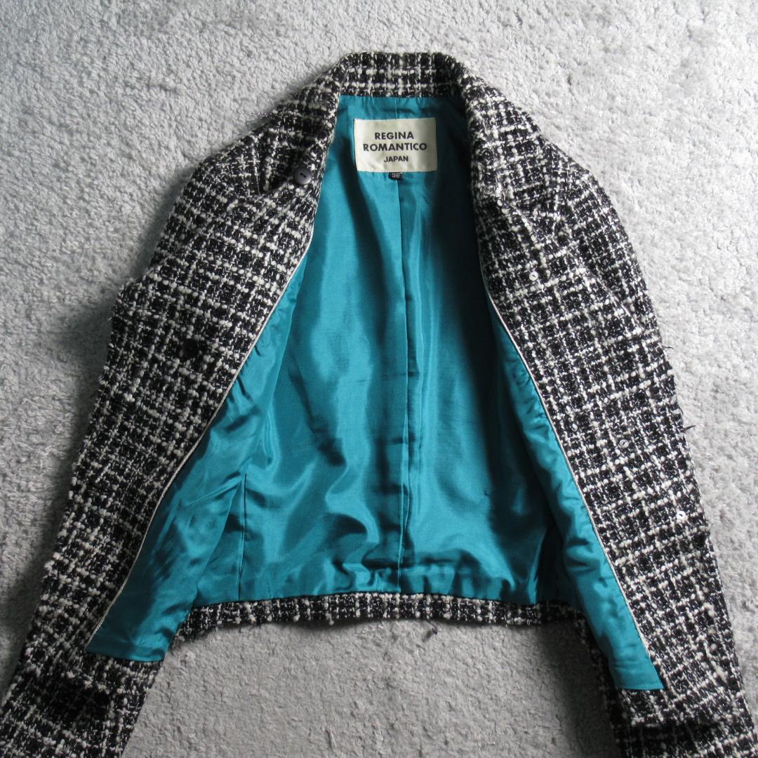 レジーナロマンティコ ラメ混ツイード ジャケット コート 38