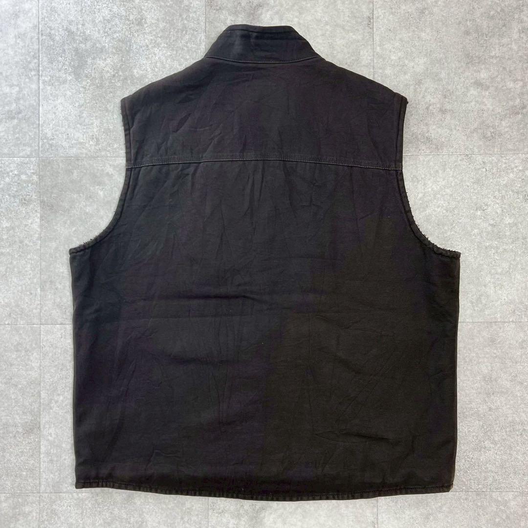 カーハート　ダック　ベスト　ブラウン　フリース　ボア　ビンテージ　茶色