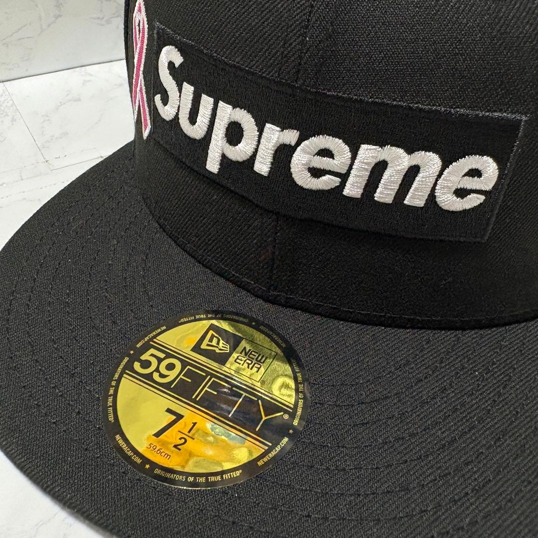y011715 Supreme×NEW ERA コラボキャップ　ブラック59.6