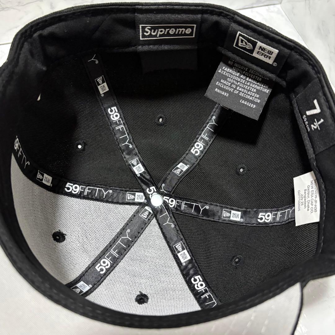 y011715 Supreme×NEW ERA コラボキャップ　ブラック59.6