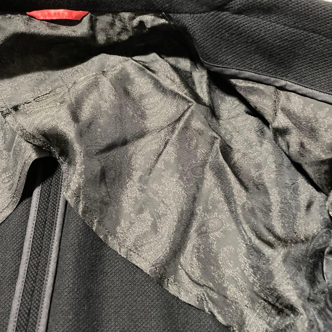 1PIU1UGUALE3 テーラードジャケット シングル チェック柄 黒