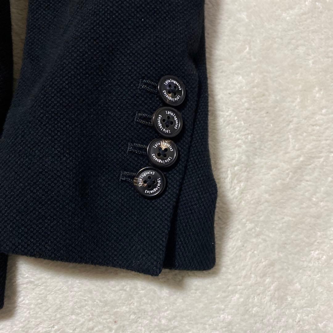 1PIU1UGUALE3 テーラードジャケット シングル チェック柄 黒