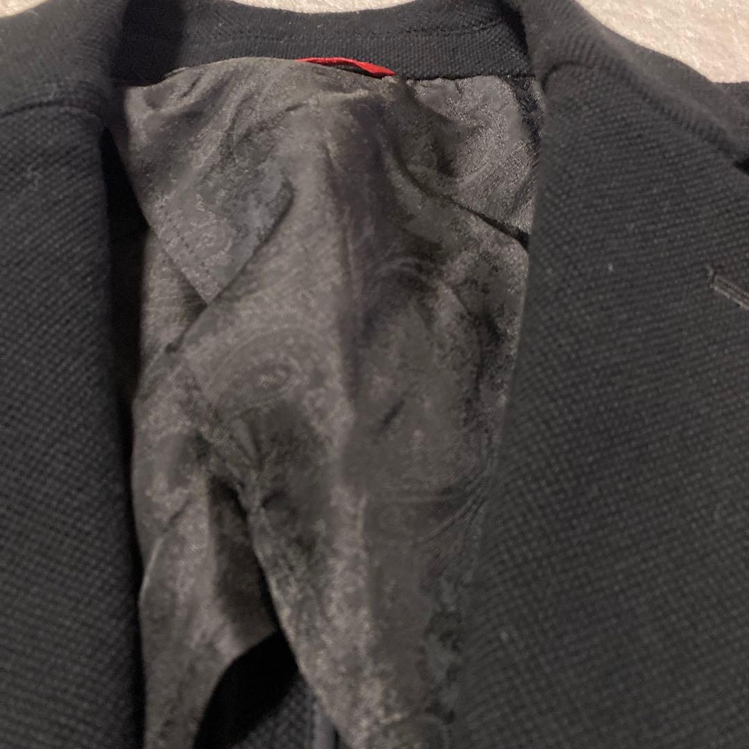 1PIU1UGUALE3 テーラードジャケット シングル チェック柄 黒