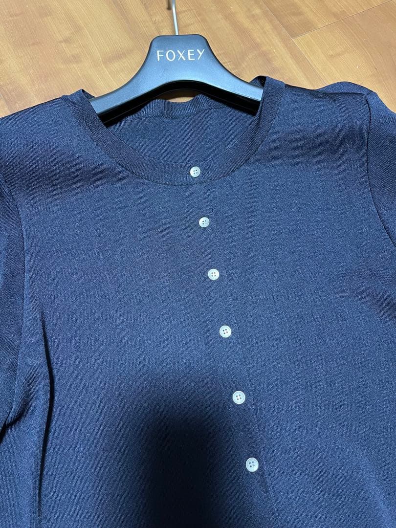 FOXEY フォクシー エブリデイカーディガン 38 ミッドナイトブルー現行品