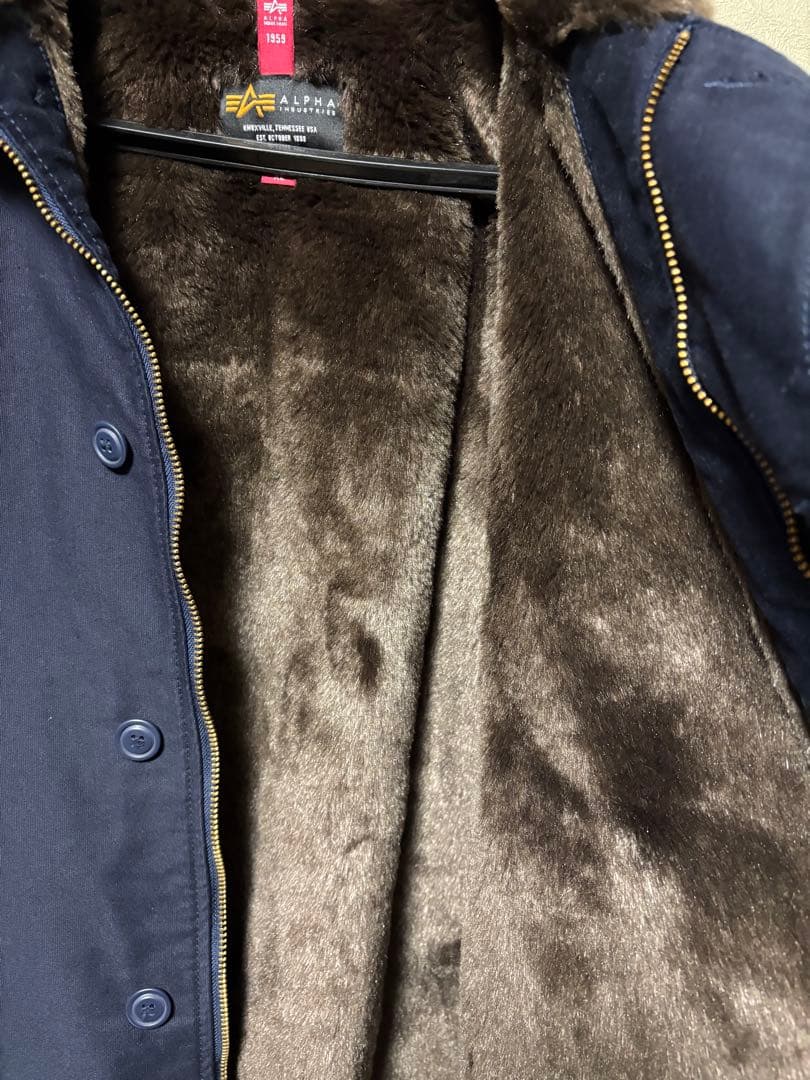 ALPHA N1デッキ ジャケット XL ボアジャケット ネイビー紺色 良品