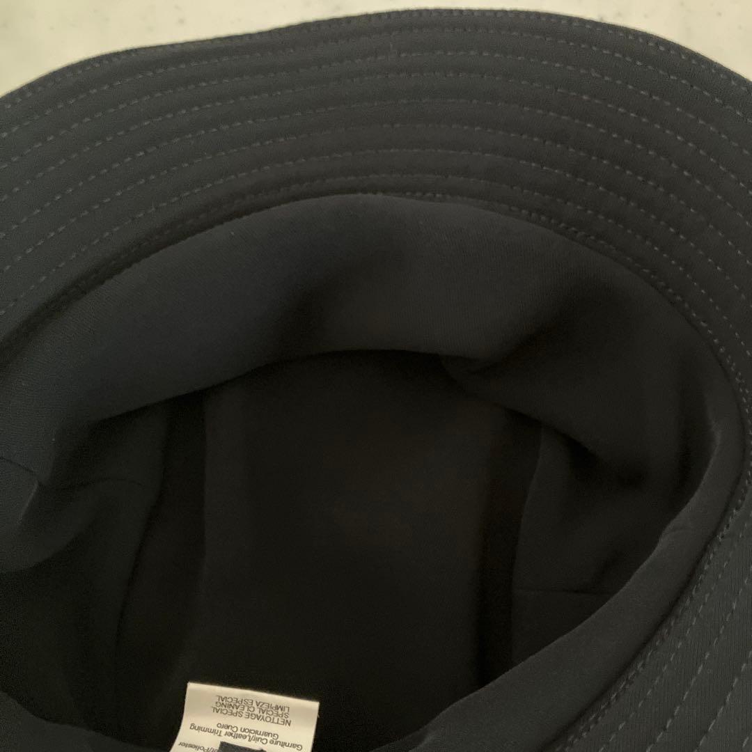 HERME エルメス ポリエステル バケットハット ブラック　レザージップ