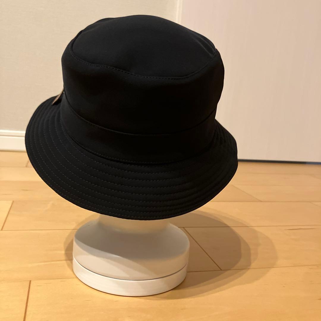 HERME エルメス ポリエステル バケットハット ブラック　レザージップ