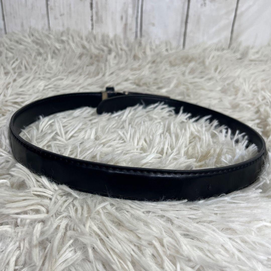 PRADA レザー　ベルト　ロゴ　シルバープレート　ブラック