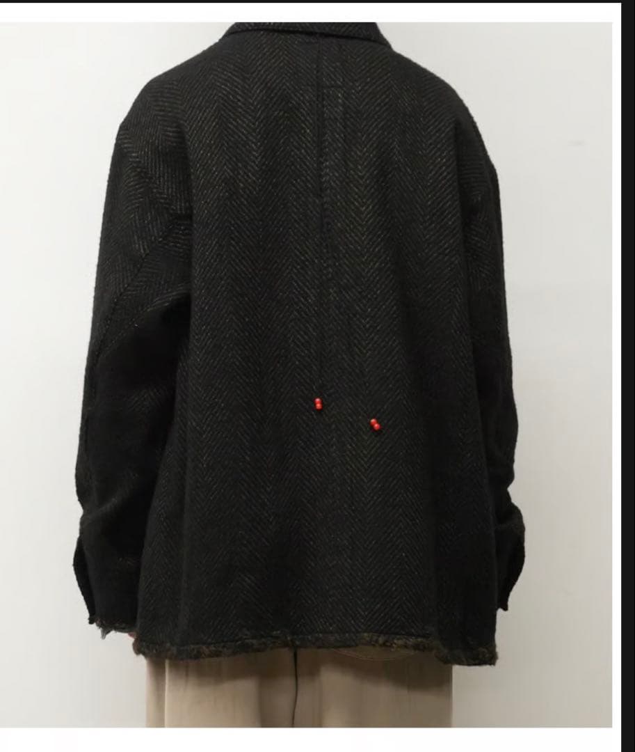 【新品】ANCELLMダメージウールヘリンボーン カバーオール25AW 即完