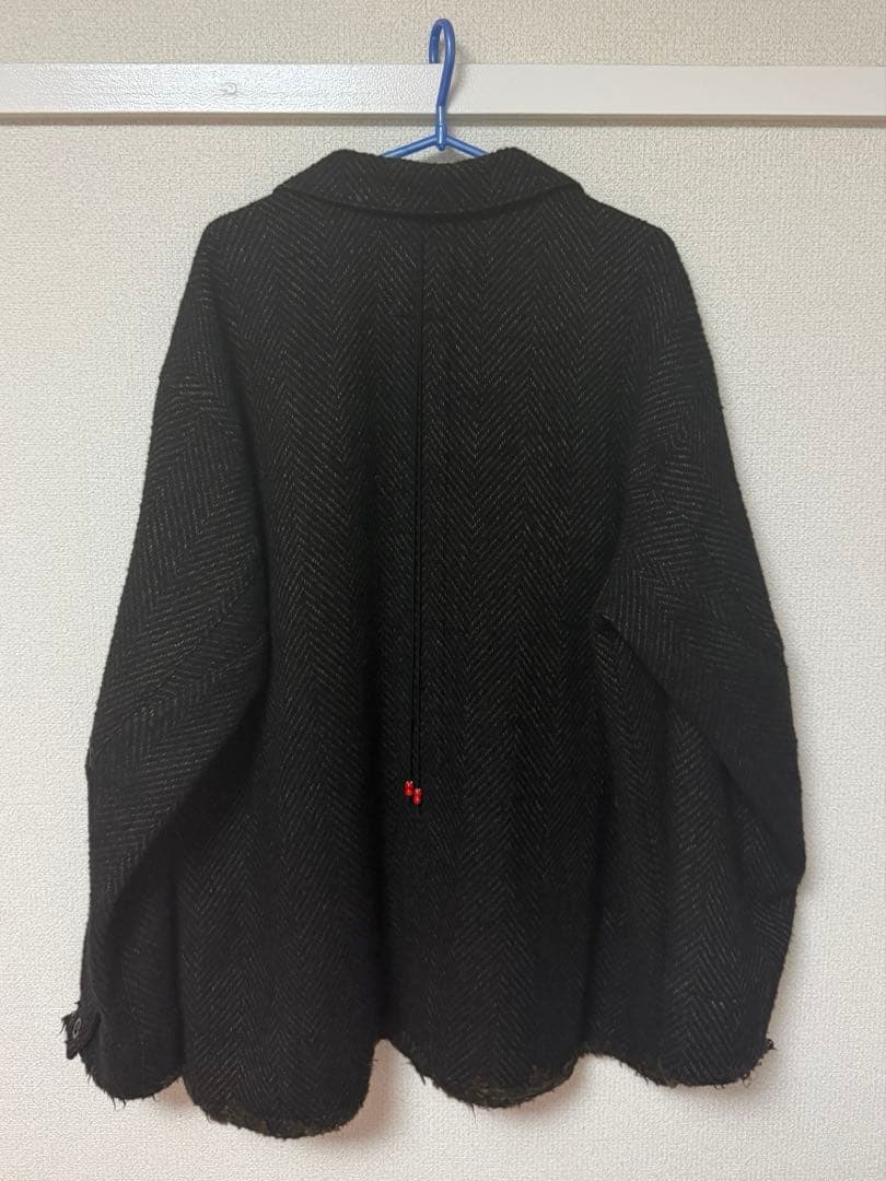 【新品】ANCELLMダメージウールヘリンボーン カバーオール25AW 即完