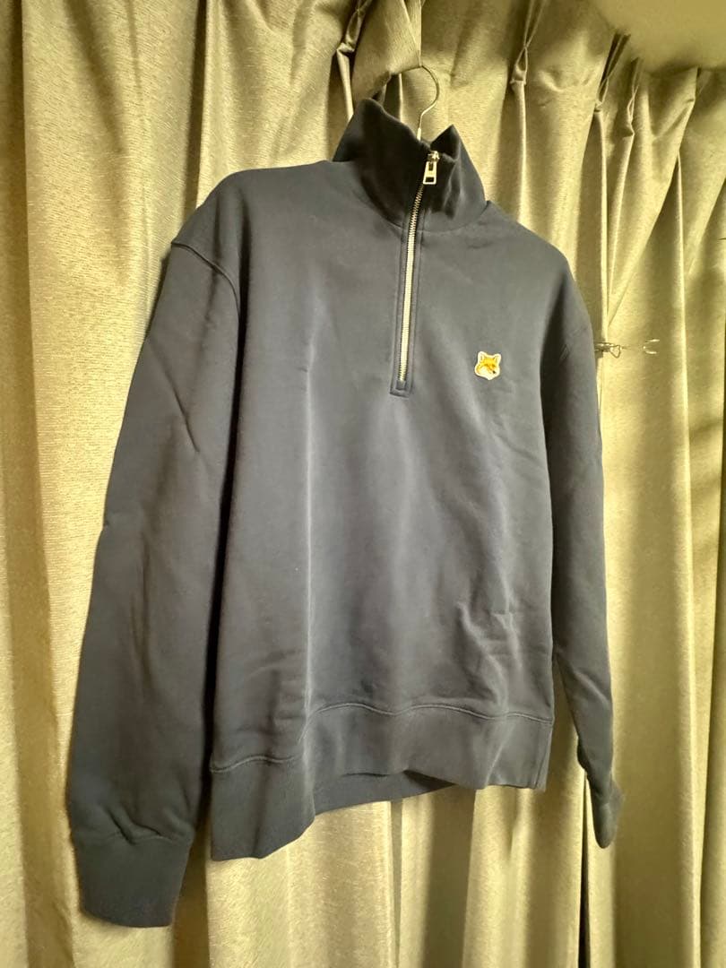 【新品】メゾンキツネ ネイビー ハーフジップ トレーナー