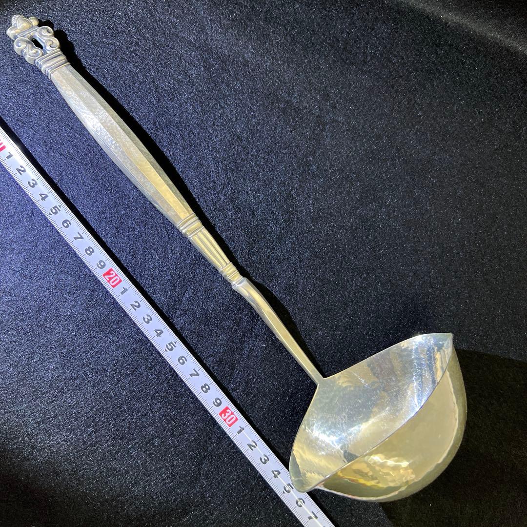 ジョージジェンセンエコーンsterling925特大グレービーレードル　202g