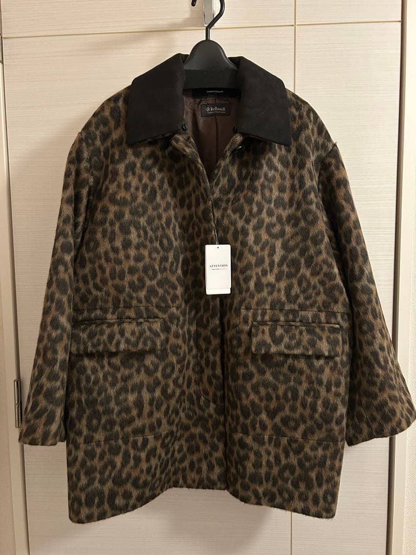【新品・タグ付き・完売品】Bellandi レオパードコート　2WAY 付け襟