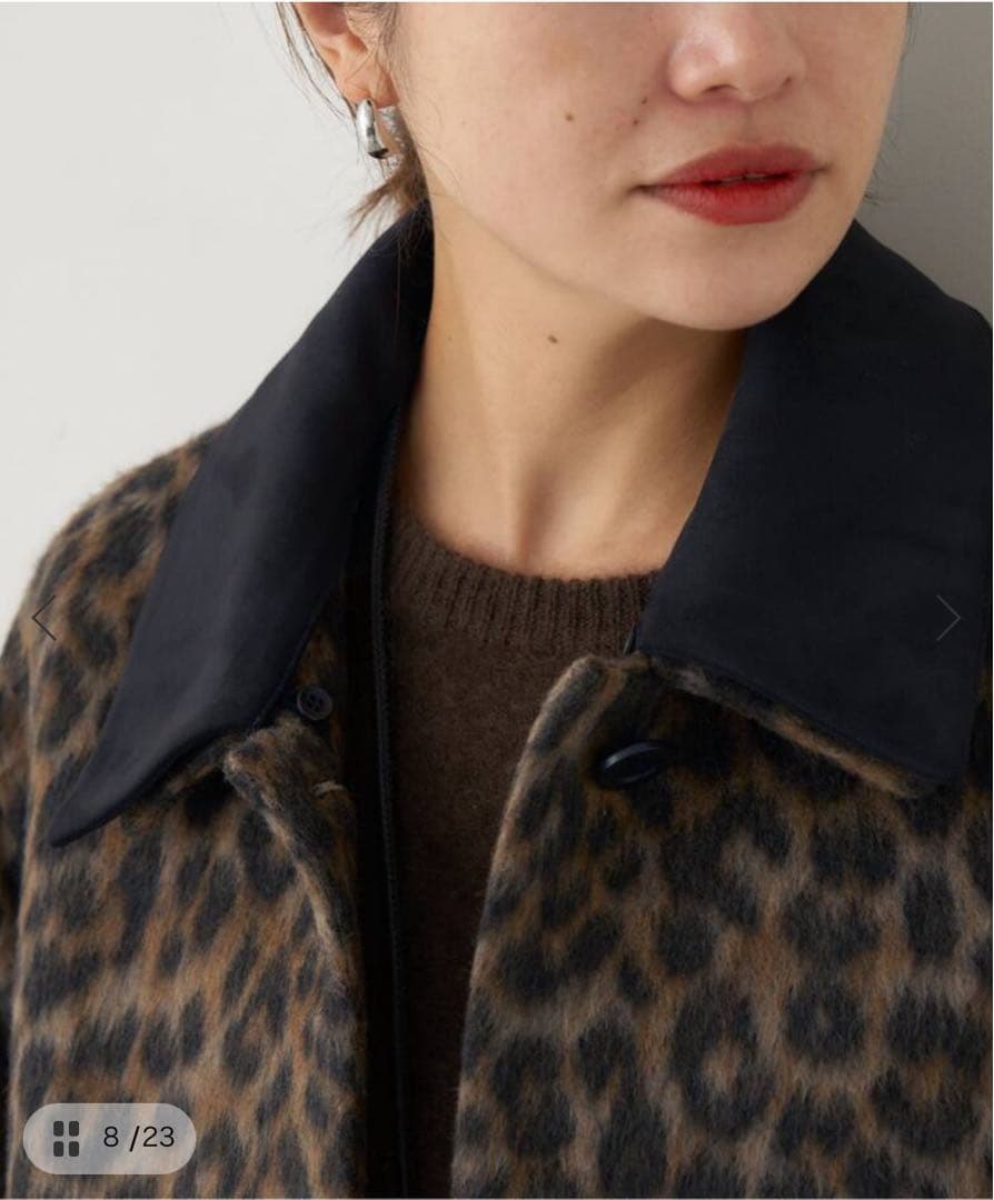 【新品・タグ付き・完売品】Bellandi レオパードコート　2WAY 付け襟