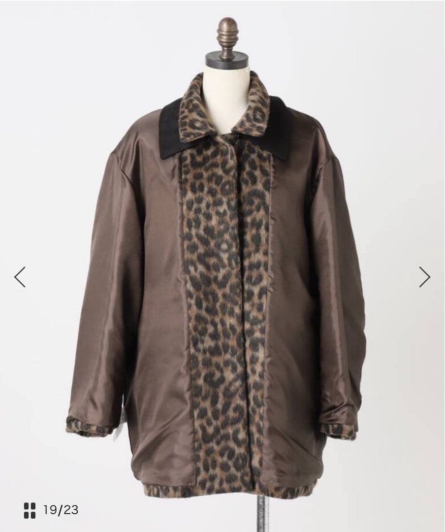 【新品・タグ付き・完売品】Bellandi レオパードコート　2WAY 付け襟