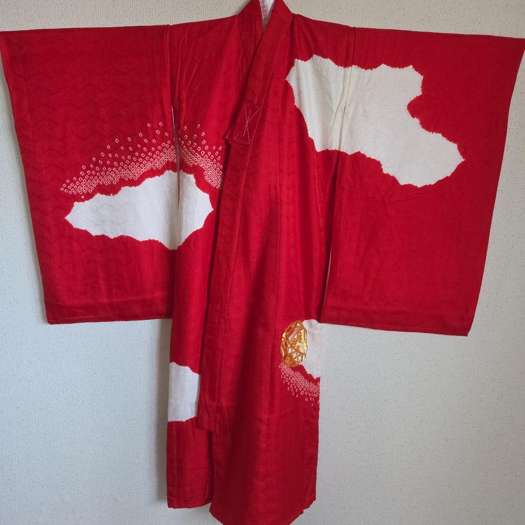 No18 正絹 　女の子お祝い着物　産着　長襦袢付き　七五三