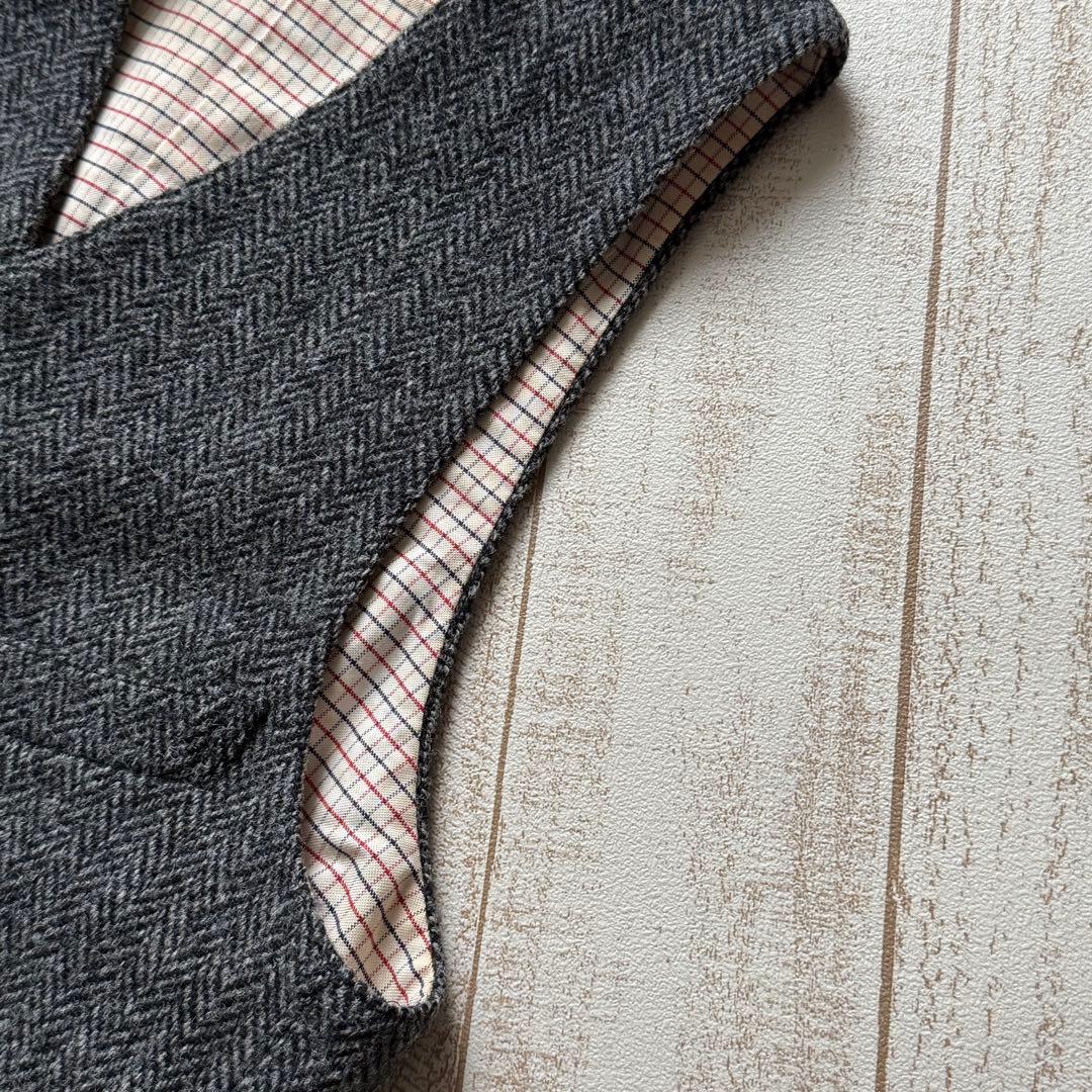 【ビームスプラス】ハリスツイード使用　ベスト　ヘリンボーンツイード