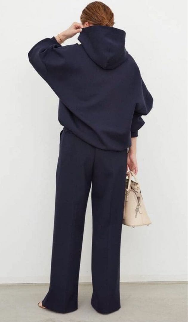 AP STUDIO EVERYDAY I LIKE オーバーサイズフーディ 紺