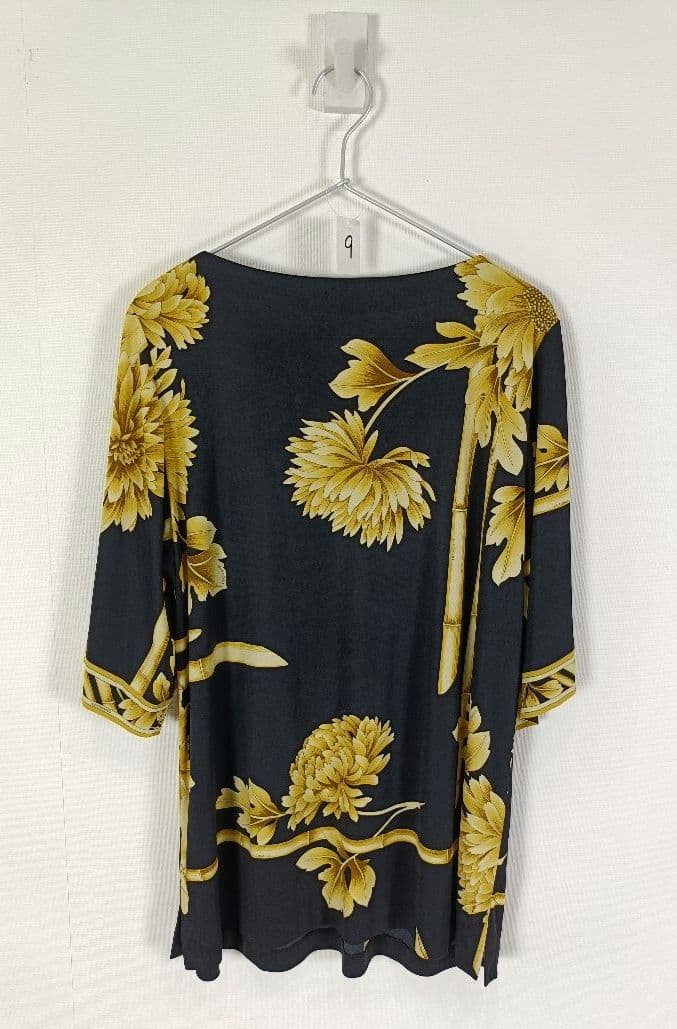 もりごんLEONARD カンカン素の花柄チュニック【XLサイズ】【七分丈】