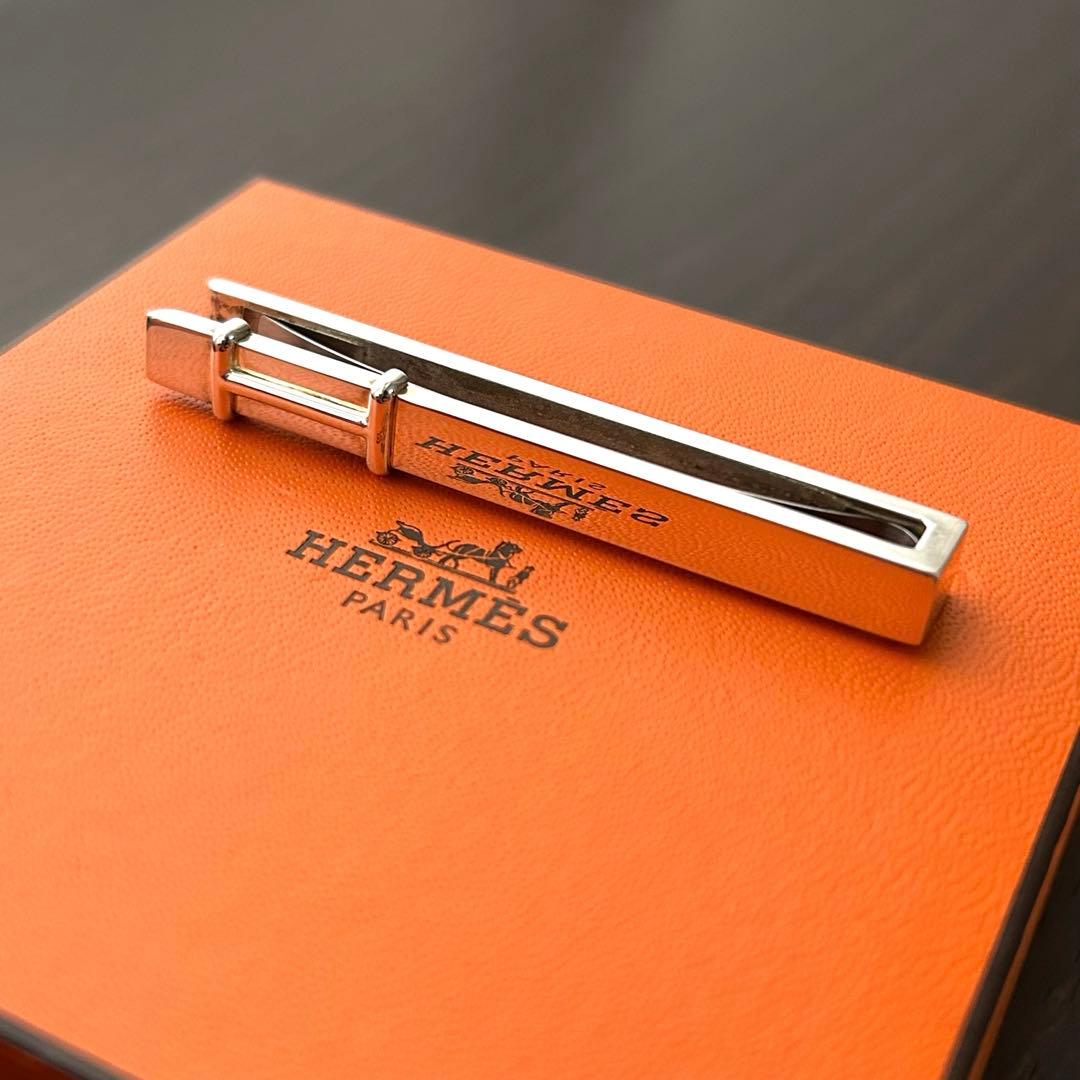 【超希少・美品】HERMES Hデザイン ネクタイピン タイバー Ag925